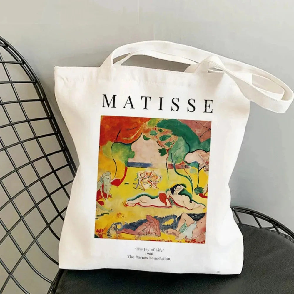 Abstract Flower Art Canvas Handbag Durable and Environmentally Friendly Work School Shopping Daily Commuting Yoga Shoulder Bag