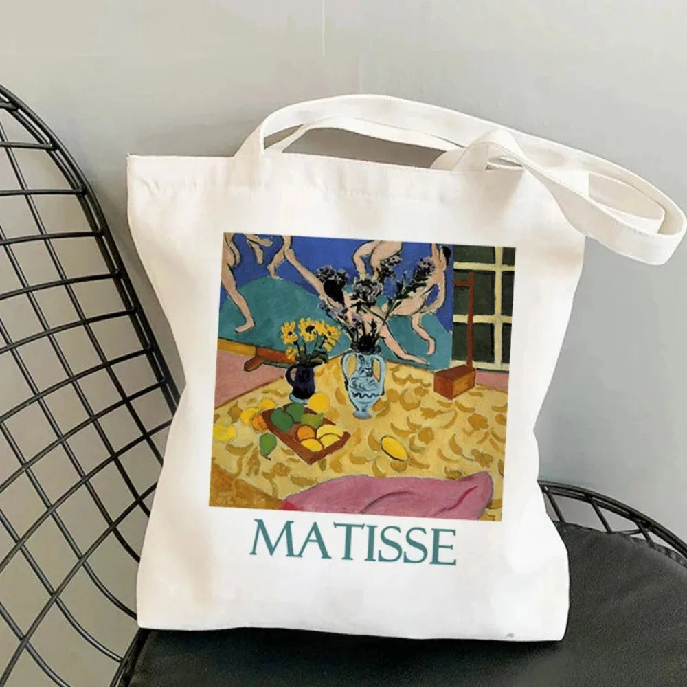 Abstract Flower Art Canvas Handbag Durable and Environmentally Friendly Work School Shopping Daily Commuting Yoga Shoulder Bag