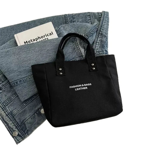 Solid Color Canvas Tote Bag, Japanese Simple Style Handbag for Office Workers, Students & Moms, Casual Daily Carry Bag