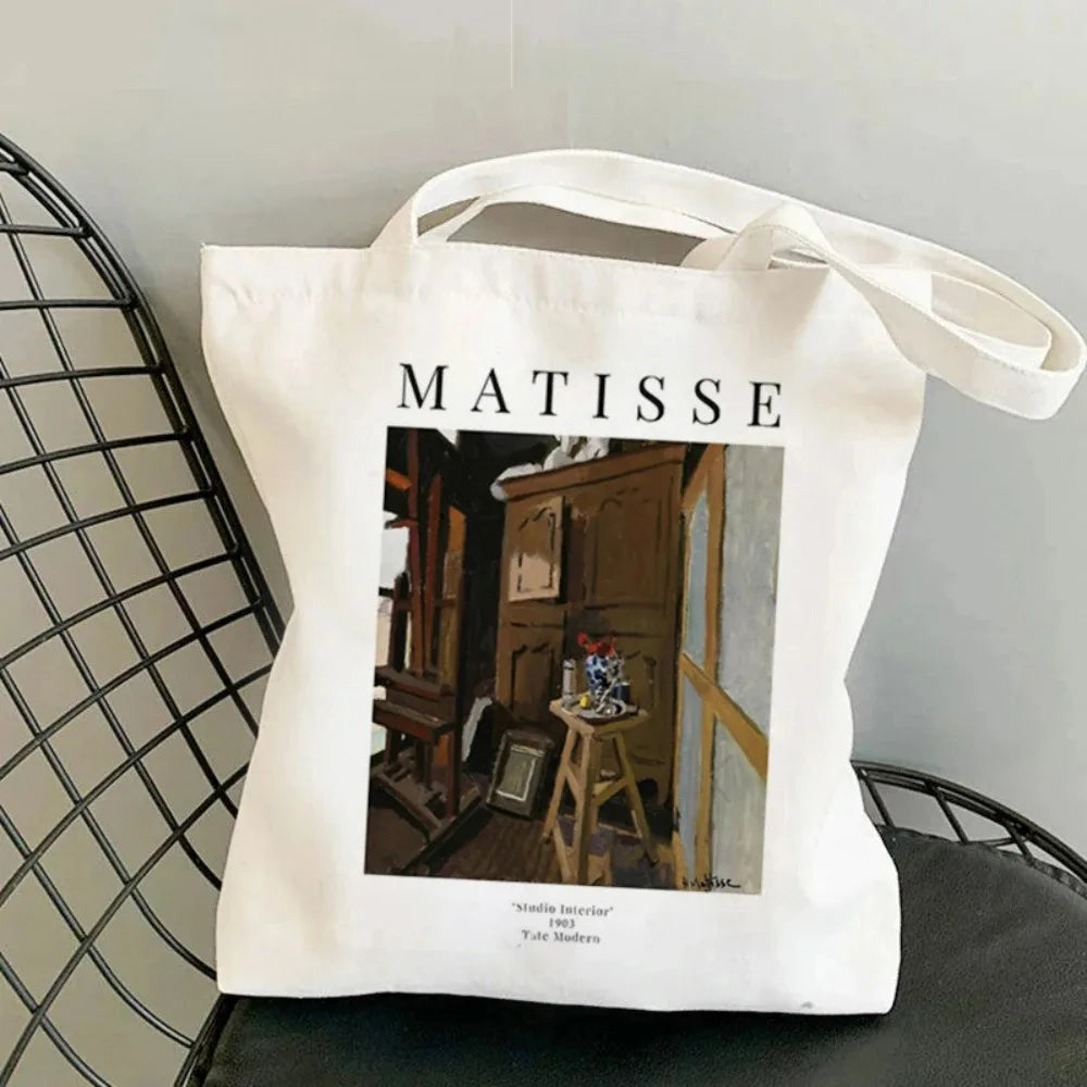 Abstract Flower Art Canvas Handbag Durable and Environmentally Friendly Work School Shopping Daily Commuting Yoga Shoulder Bag