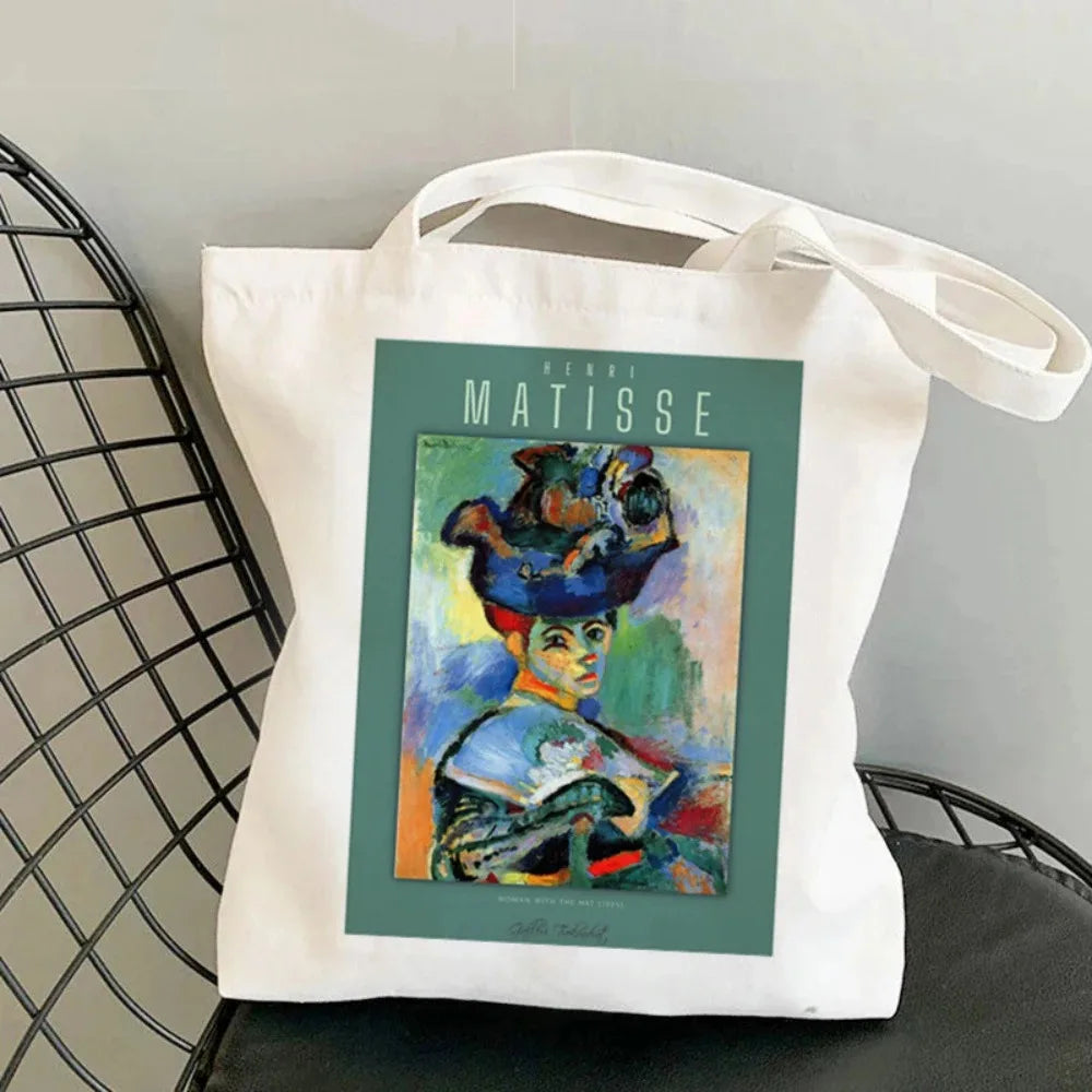 Abstract Flower Art Canvas Handbag Durable and Environmentally Friendly Work School Shopping Daily Commuting Yoga Shoulder Bag