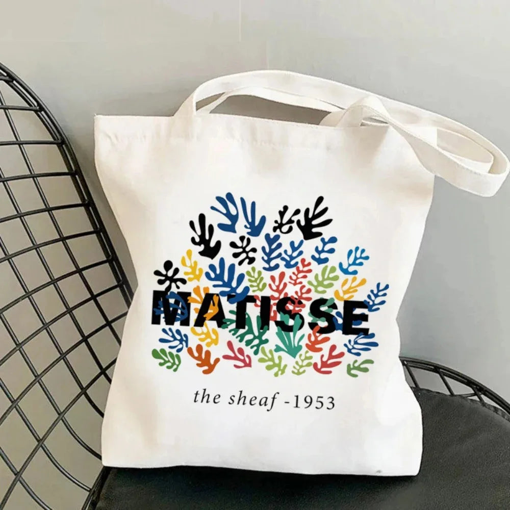 Abstract Flower Art Canvas Handbag Durable and Environmentally Friendly Work School Shopping Daily Commuting Yoga Shoulder Bag