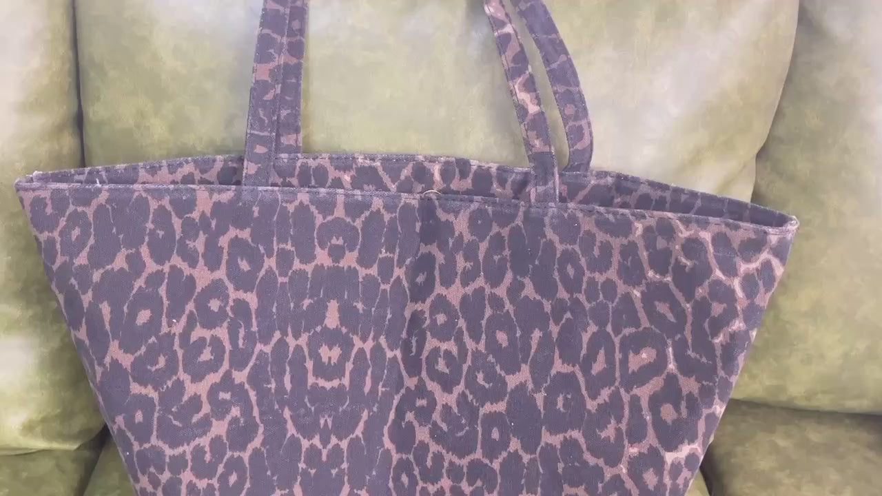 Large Capcity Leopard Printing Canvas Handbag For Women Shoulder Bag Female New Fashion Luxury Designer Shopping Casual Tote Bag